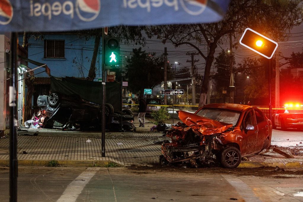 Así quedaron los dos vehículos que colisionaron en San Joaquín.