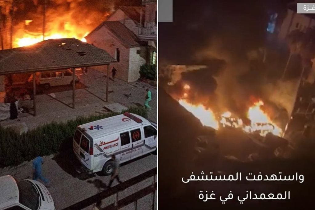 Medios árabes han compartido imágenes desoladoras del ataque al hospital de Gaza.