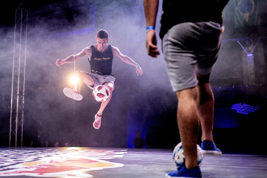 Charly Iacono (L) of Argentina competes during qualifications for the Red Bull Street Style World Final at Hala Gwardii, Warsaw, Poland on November 21, 2018. // Dean Treml/Red Bull Content Pool // AP-1XK99A5XS2111 // Usage for editorial use only // 