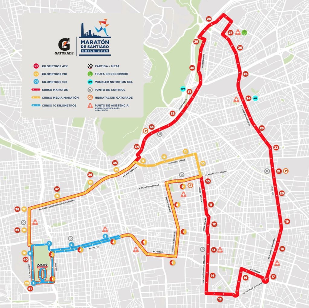 Recorrido de la Maratón de Santiago 2022