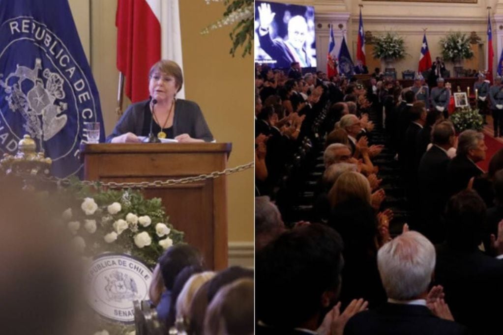 Michelle Bachelet recordó su estrecho vínculo político con Sebastián Piñera. /Fotos: AgenciaUno.