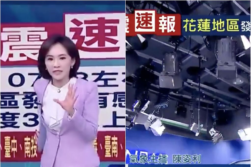 Terremoto en Taiwán: periodista se quedó en estudio y siguió con noticiero mientras temblaba.