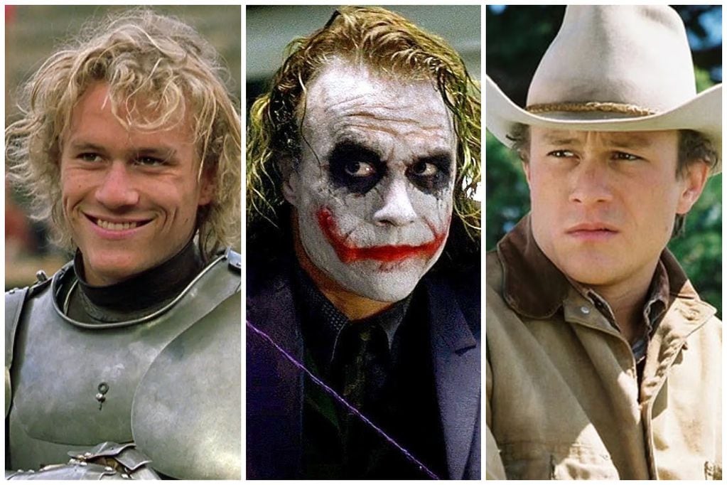 Heath Ledger en algunos de sus icónicos personajes. 
