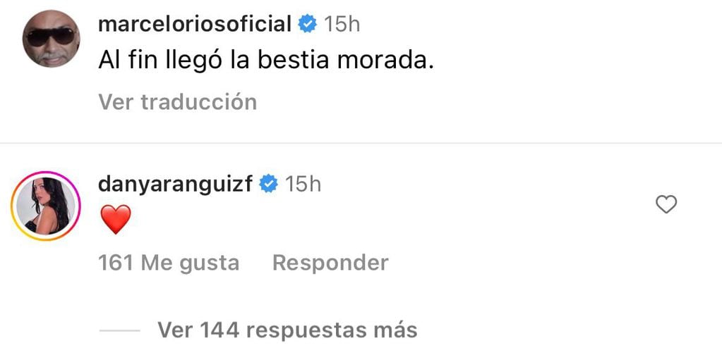 El comentado mensaje de Daniela Aránguiz al Chino Ríos en Instagram.
