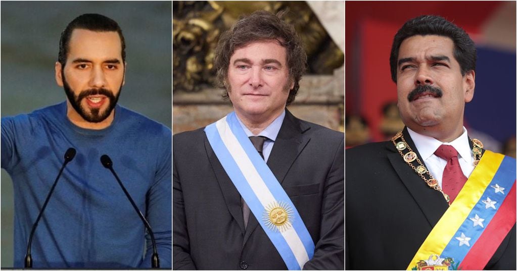 Estos son los líderes latinoamericanos mejor y peor evaluados, según Cadem. Fotos: referenciales / Nayib Bukele / Javier Milei / Nicolás Maduro.