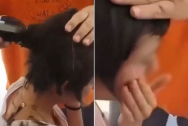 Video: Padre rapa a su hija como castigo