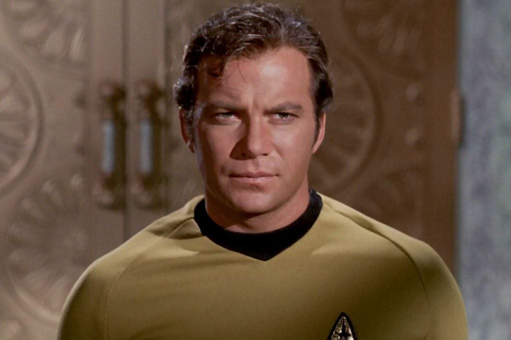 William Shatner como el Capitán Kirk en Star Trek.