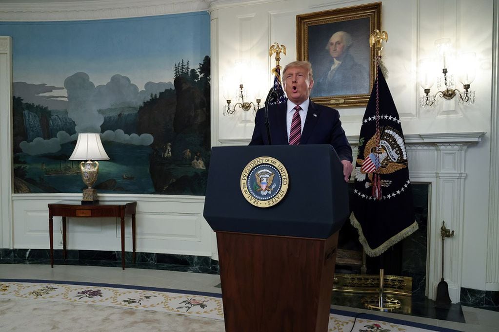 U.S. President Donald Trump delivers remarks on judicial appointments during a brief appearance in the Diplomatic Room at the White House in Washington, U.S., September 9, 2020. REUTERS/Jonathan Ernst