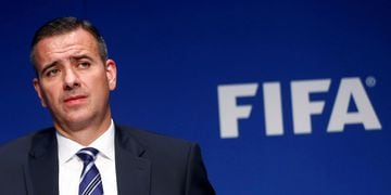 FILE PHOTO: FIFA's acting secretary general Kattner attends a news conference after a meeting of the Executive Committee in Zurich