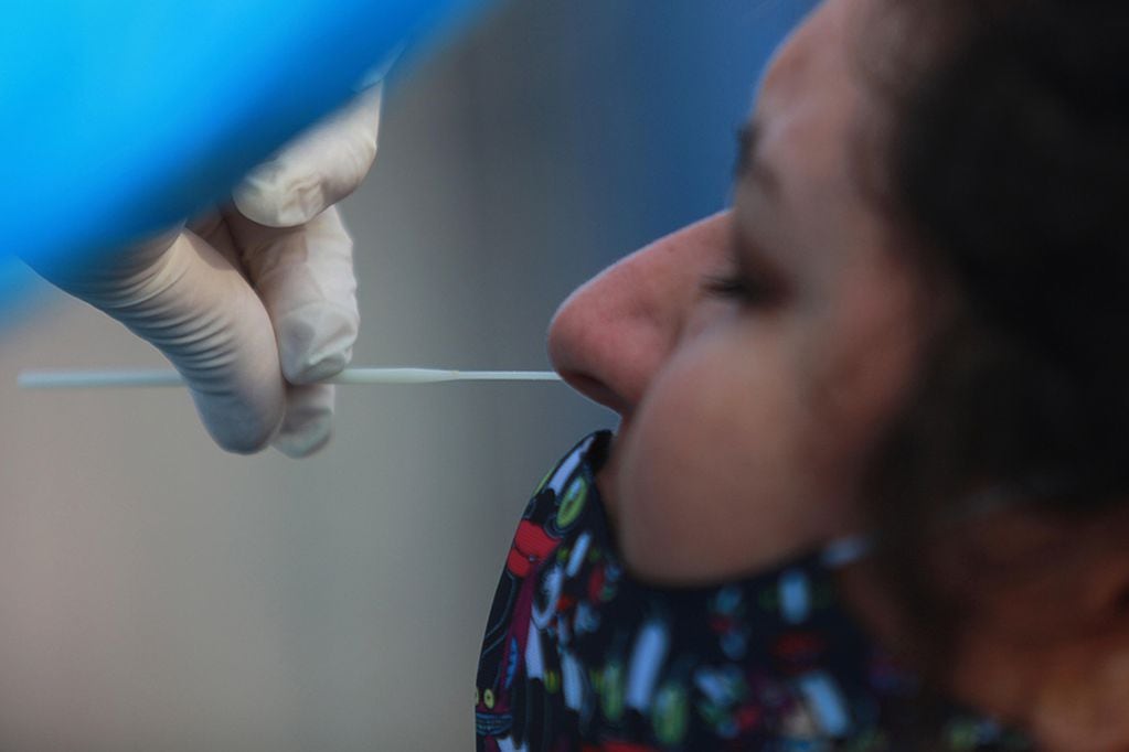 12 de Julio de 2020/SANTIAGO

Personal de salud realiza examen a una joven, durante toma de muestras de PCR a personas asistentes a una feria de la comuna de Cerrillos, en medio de la pandemia de COVID-19.

FOTO: JOSE FRANCISCO ZUÑIGA/AGENCIAUNO