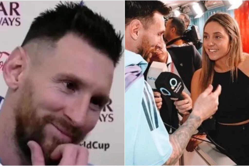 Messi y periodista.