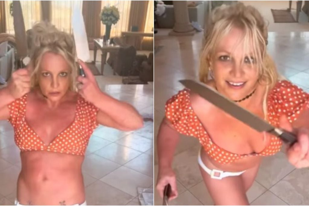 Preocupó a sus fanáticos: el peligroso baile de Britney Spears con unos cuchillos