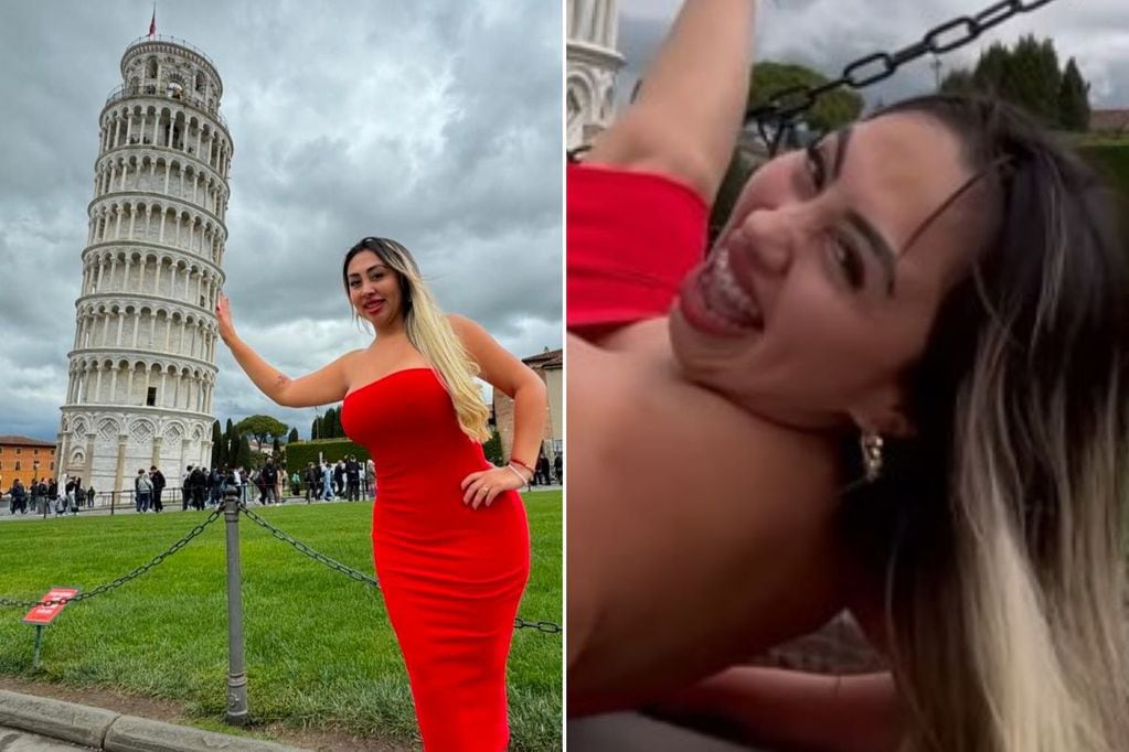 Naya Fácil en la Torre de Pisa.