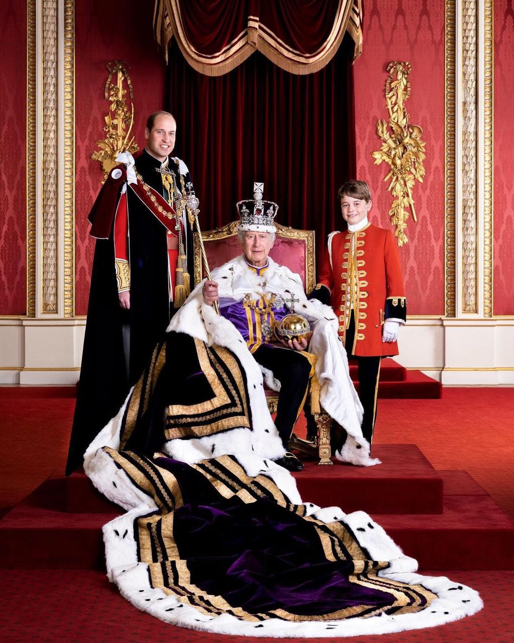 Rey Carlos III, William y George.