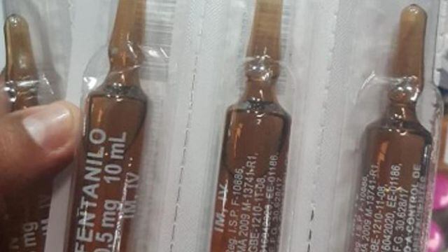 Ampollas de fentanilo incautadas en operativo en Ecuador. Foto: El Comercio.