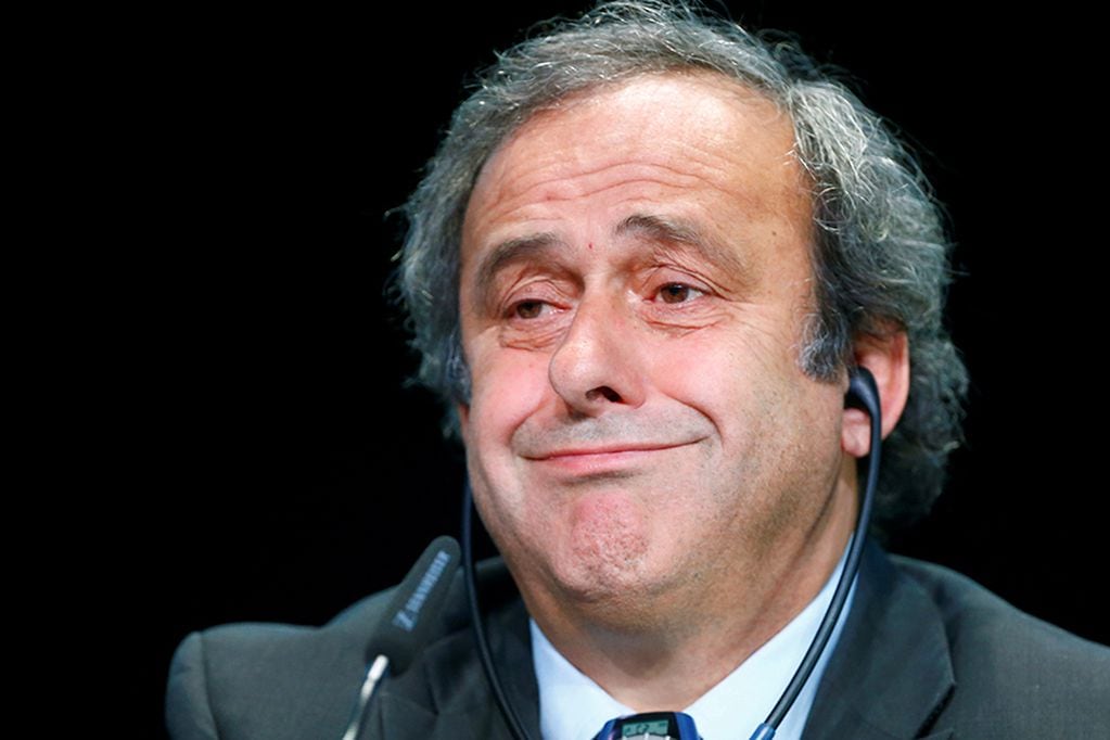 FILE PHOTO: UEFA President Michel Platini addresses a news conference after a UEFA meeting in Zurich, Switzerland, May 28, 2015.A majority of UEFA's member associations will vote for Jordan's Prince Ali bin Al Hussein to succeed Sepp Blatter as the next FIFA president, UEFA President Michel Platini said on Thursday.    REUTERS/Ruben Sprich/File Photo