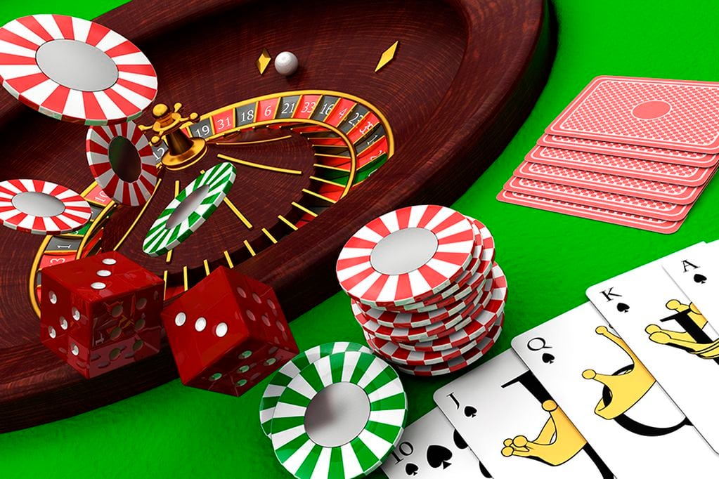 3D render of casino items