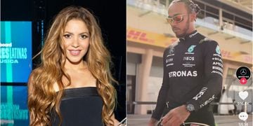 Shakira y Lewis Hamilton en TikTok de Mercedes Benz