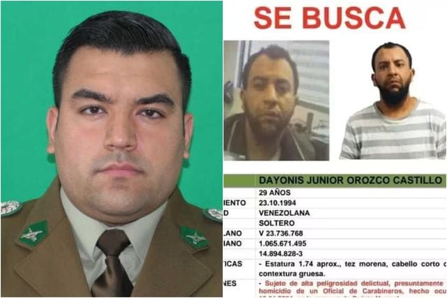Carabineros emite cartel con características de sospechoso del asesinato del teniente Emmanuel Sánchez