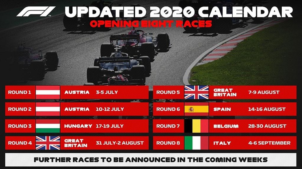02/06/2020 Calendario de las ocho primeras carreras del Mundial 2020 de la Fórmula 1

DEPORTES

F1


