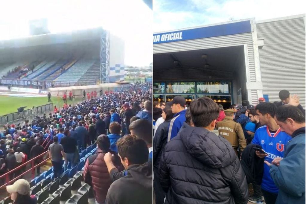 Miles de hinchas tuvieron que evacuar el Estadio CAP en Talcahuano.