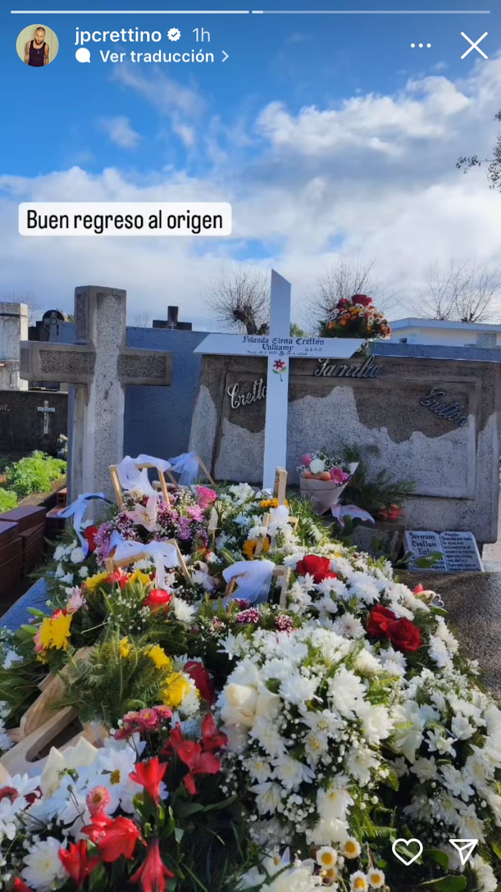 Jean Philippe Cretton compartió unos íntimos registros del funeral de su abuela.