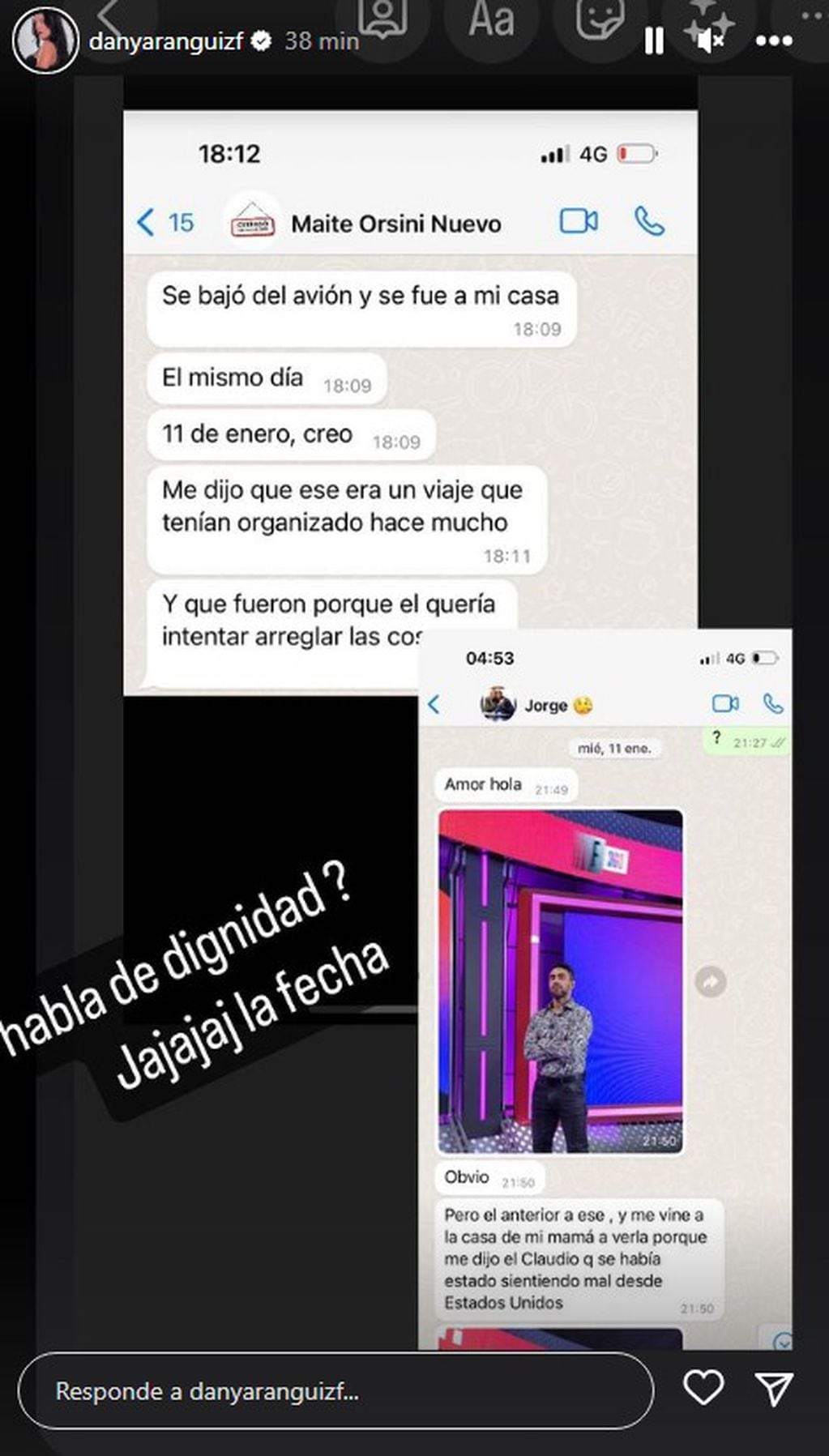 La pelea virtual entre Daniela Aránguiz y Jorge Valdivia