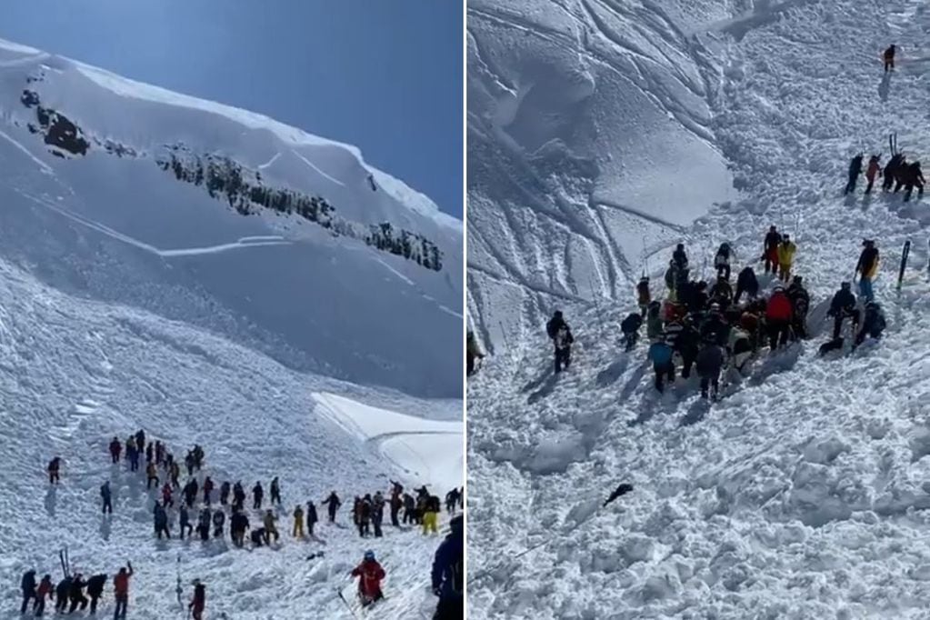 La avalancha asustó a personas que visitaban un sector cercano a las Termas de Chillán.