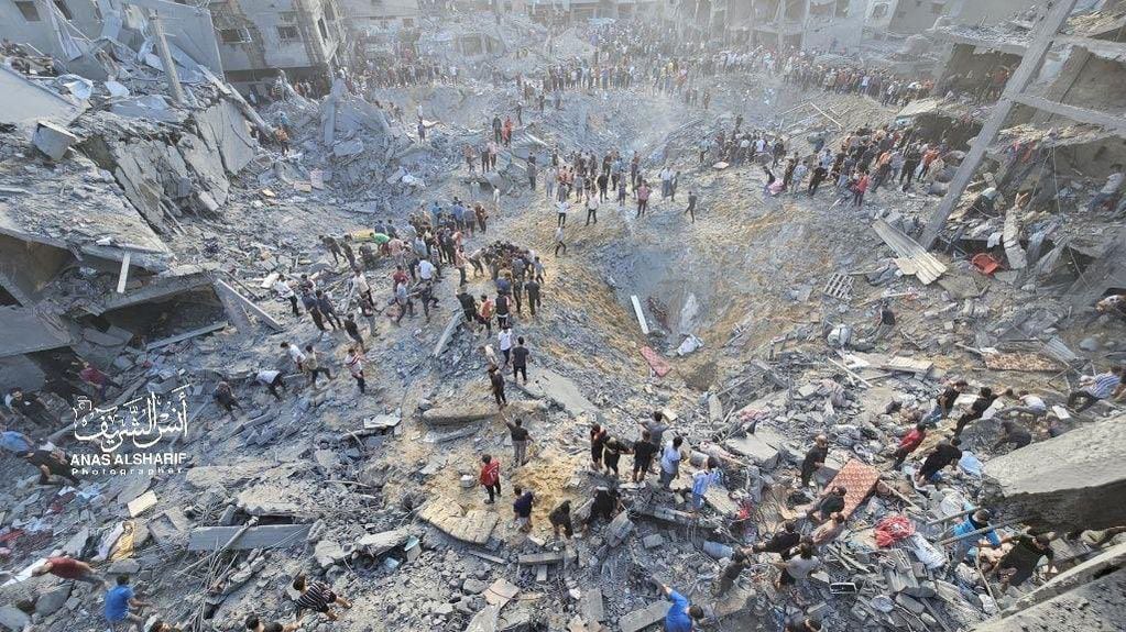 Bombardeo en Yabalia, en el norte de Gaza.