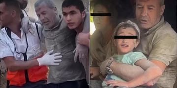 el emotivo video del rescate de papá y sus dos hijas en Gaza