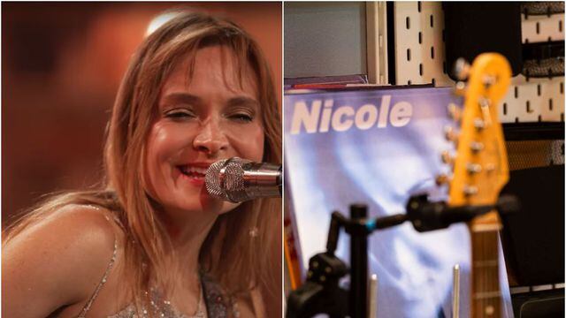 “Es como sentirnos en casa”: Nicole se lució tocando en el living de una tienda de muebles