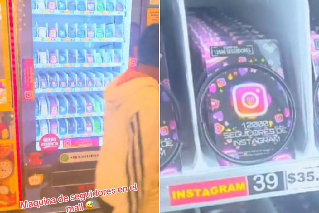 La máquina expendedora de seguidores fue encontrada en un mall de Antofagasta.