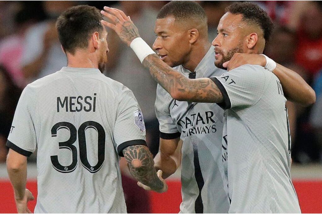 Neymar, Mbappé y Messi.
