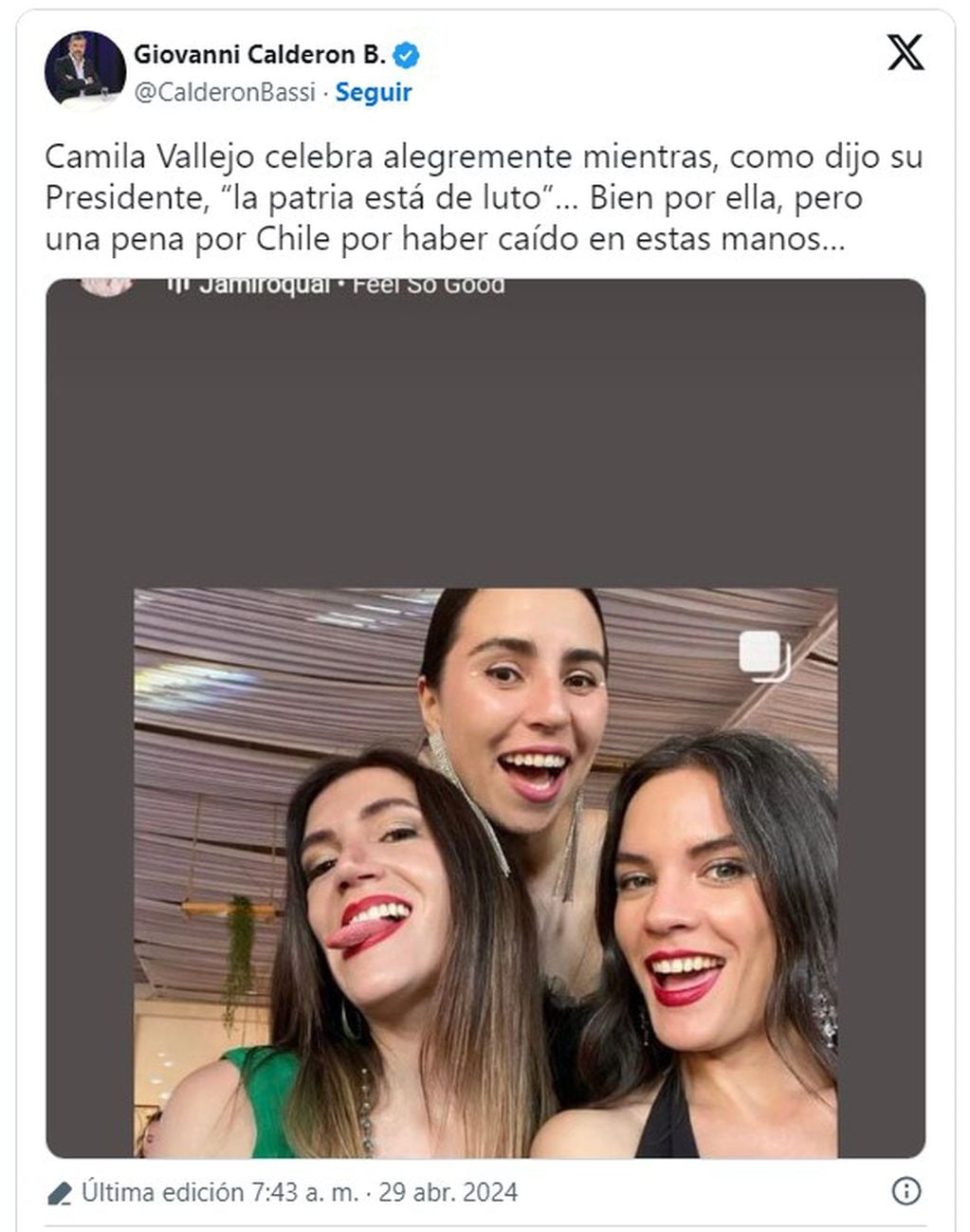 Viralizan "fake news" sobre supuesta fiesta de Camila Vallejo.