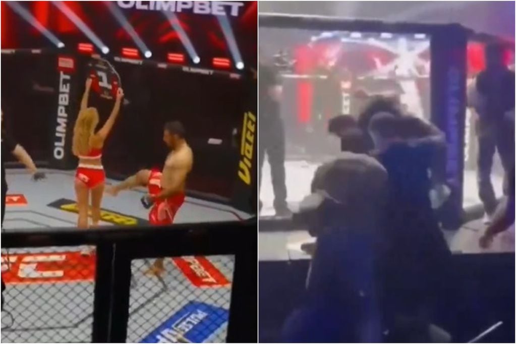 Luchador iraní pateó a una mujer en pleno ring y fue suspendido de por vida por la liga rusa