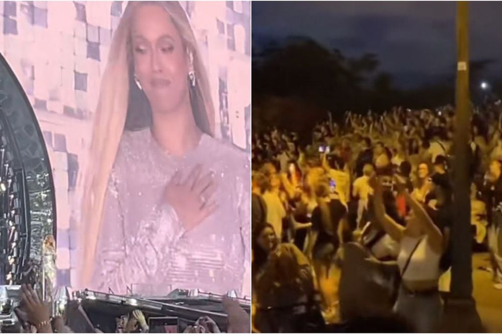 Una multitud de fanáticos de Beyoncé que se quedaron sin entradas gozaron el concierto afuera del estadio