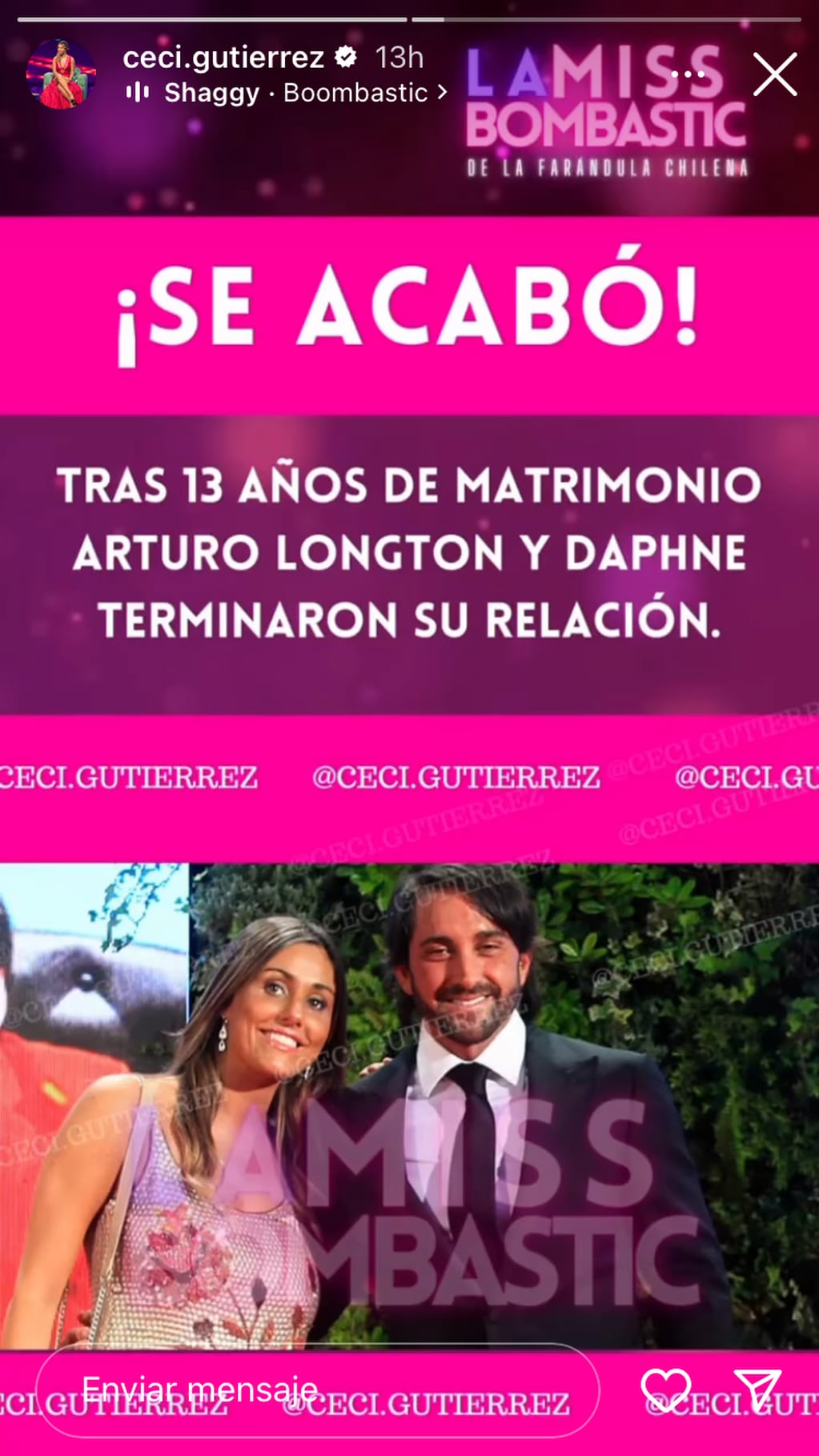 Cecilia Gutiérrez aseguró que Arturo Longton se separó tras 13 años de matrimonio