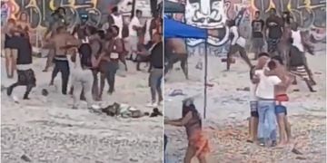 Violenta pelea en playa de Iquique