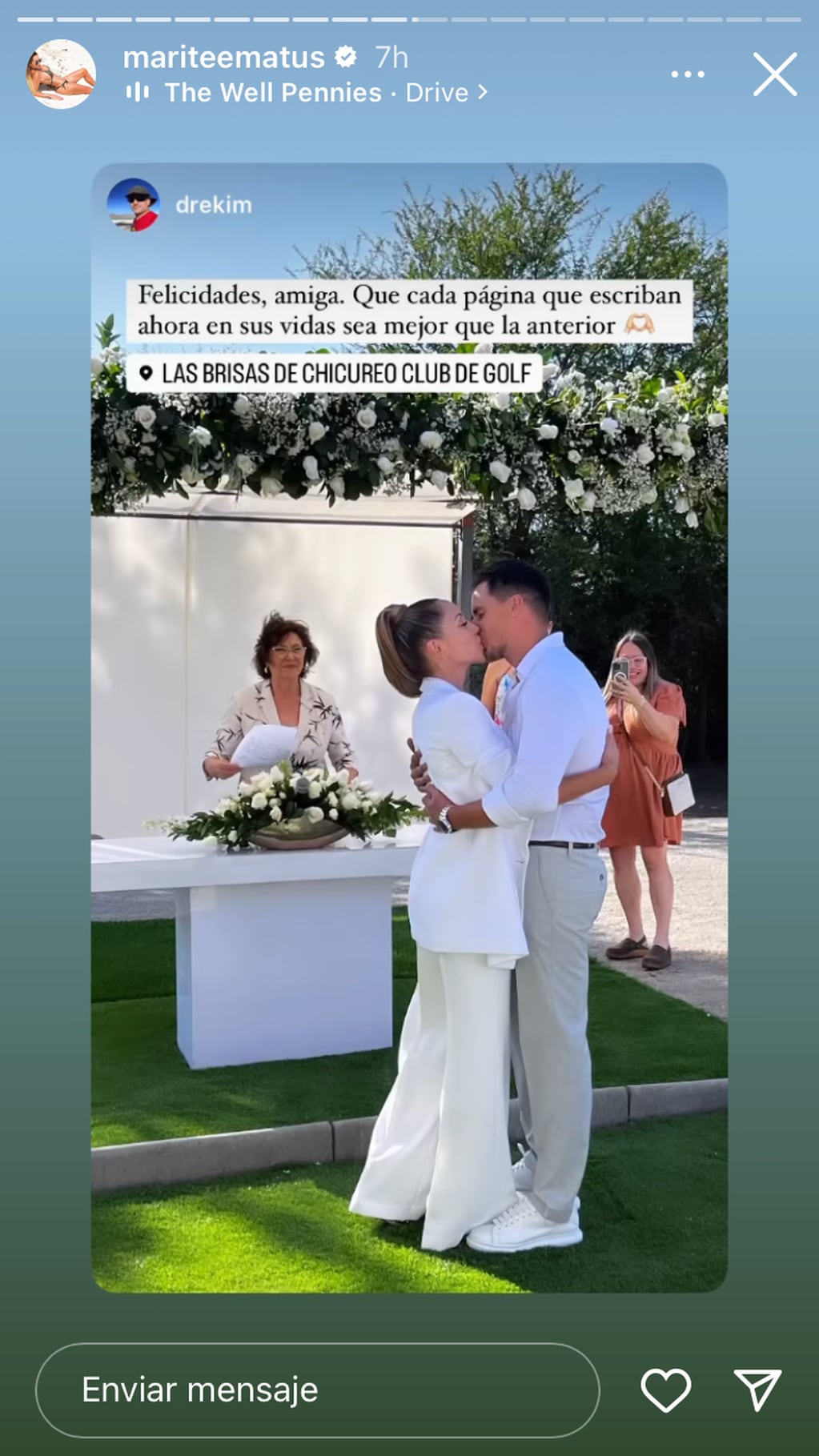 Marité Matus y Camilo Huerta se casaron en una íntima ceremonia