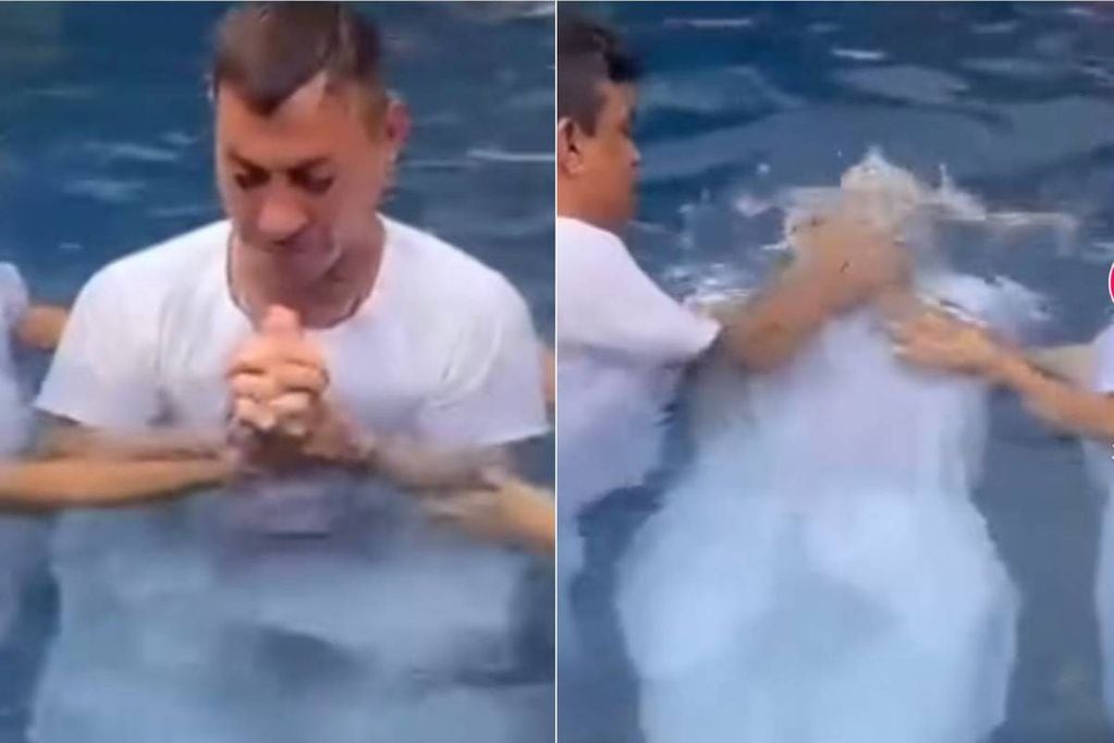 Eduardo Vargas se bautizó en un íntima ritual en Brasil.