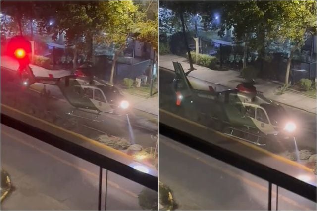 Helicóptero de Carabineros aterrizó en plena calle en Providencia
