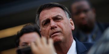 Former Brazilian President Jair Bolsonaro testifies about the January 8 riots, at the Federal Police headquarters, in Brasilia