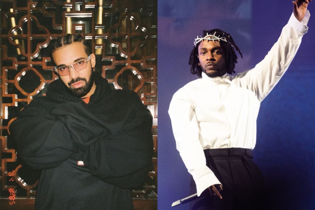 Drake y Kendrick Lamar. Foto 1: Instagram @champagnepapi - Foto 2: Getty Images. (Composición La Cuarta)
