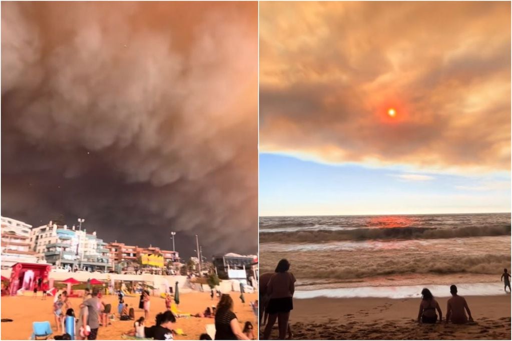 Apocalíptico video de Viña muestra el impacto de los incendios. Imágenes vía TikTok.