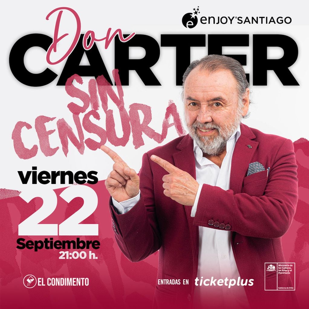 Don Carter presenta su show “Sin censura”: revisa la fecha, lugar y venta de entradas