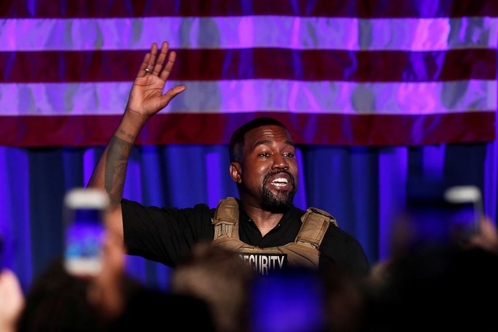 Rapper Kanye West holds his first rally in support of his presidential bid in North Charleston, South Carolina, U.S. July 19, 2020.  REUTERS/Randall Hill