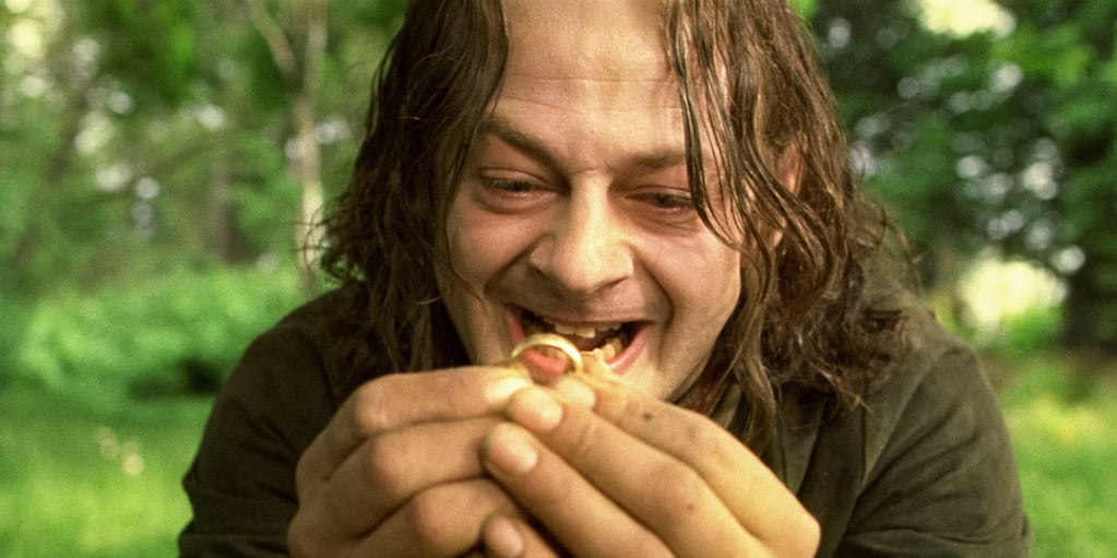 Andy Serkis como Sméagol, el nombre real del Hobbit que se convirtió en Gollum.