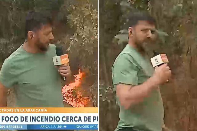 Rafa Cavada en incendio forestal en Purén