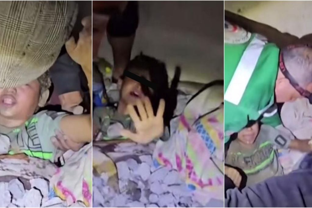 Impactante video de palestinos rescatando a niños bajo los escombros tras ataque de Israel