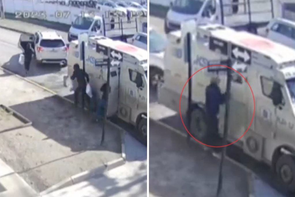 Video muestra el momento exacto del robo del camión Brinks en Puente Alto.